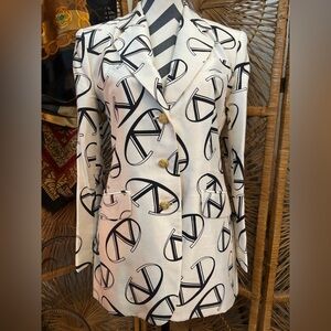 Vintage NWT 1980s designer Paolo Santini geo retro silk blazer